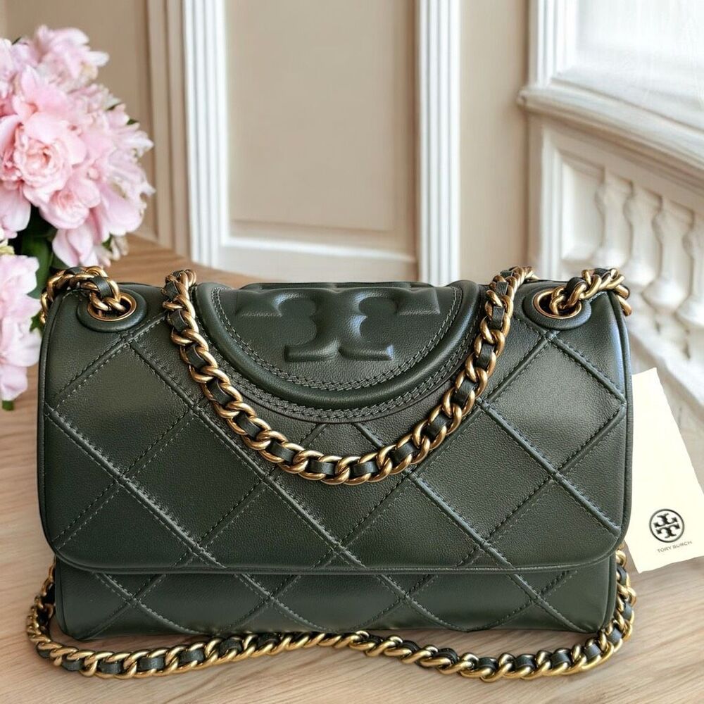 🚫SOLD🚫Tory Burch Soft Fleming Convertible Shoulder Bag in Sycamore (Green) - Picture 17 of 17